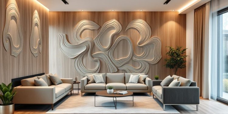 lamele ścienne w salonie