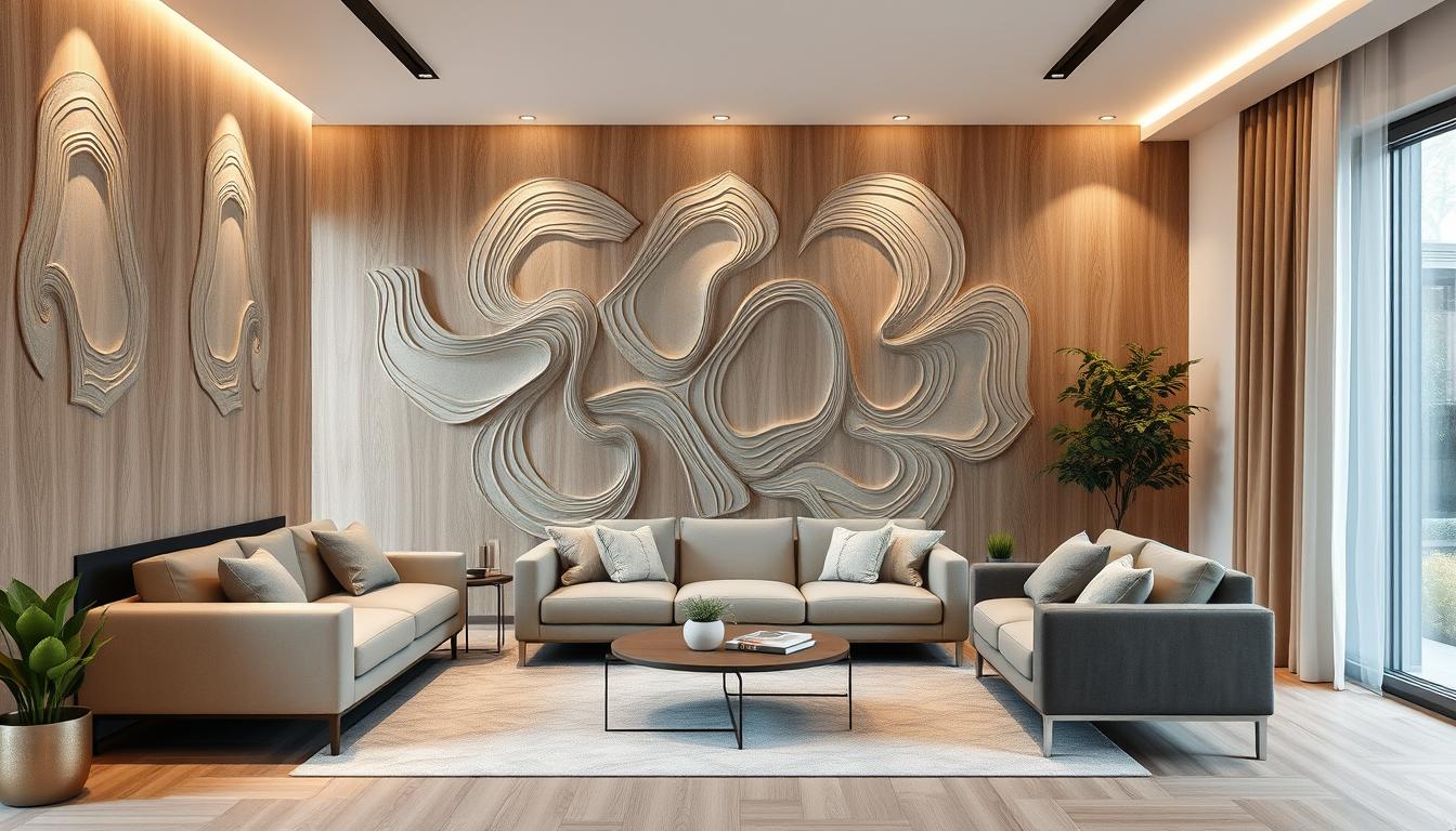 lamele ścienne w salonie