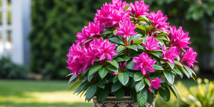 rododendron w donicy